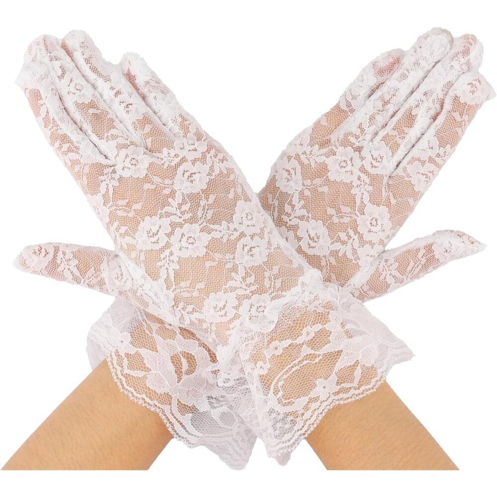 Women Lace Gloves Short Bridal Wedding Party Opera Fashion Halloween Cosplay